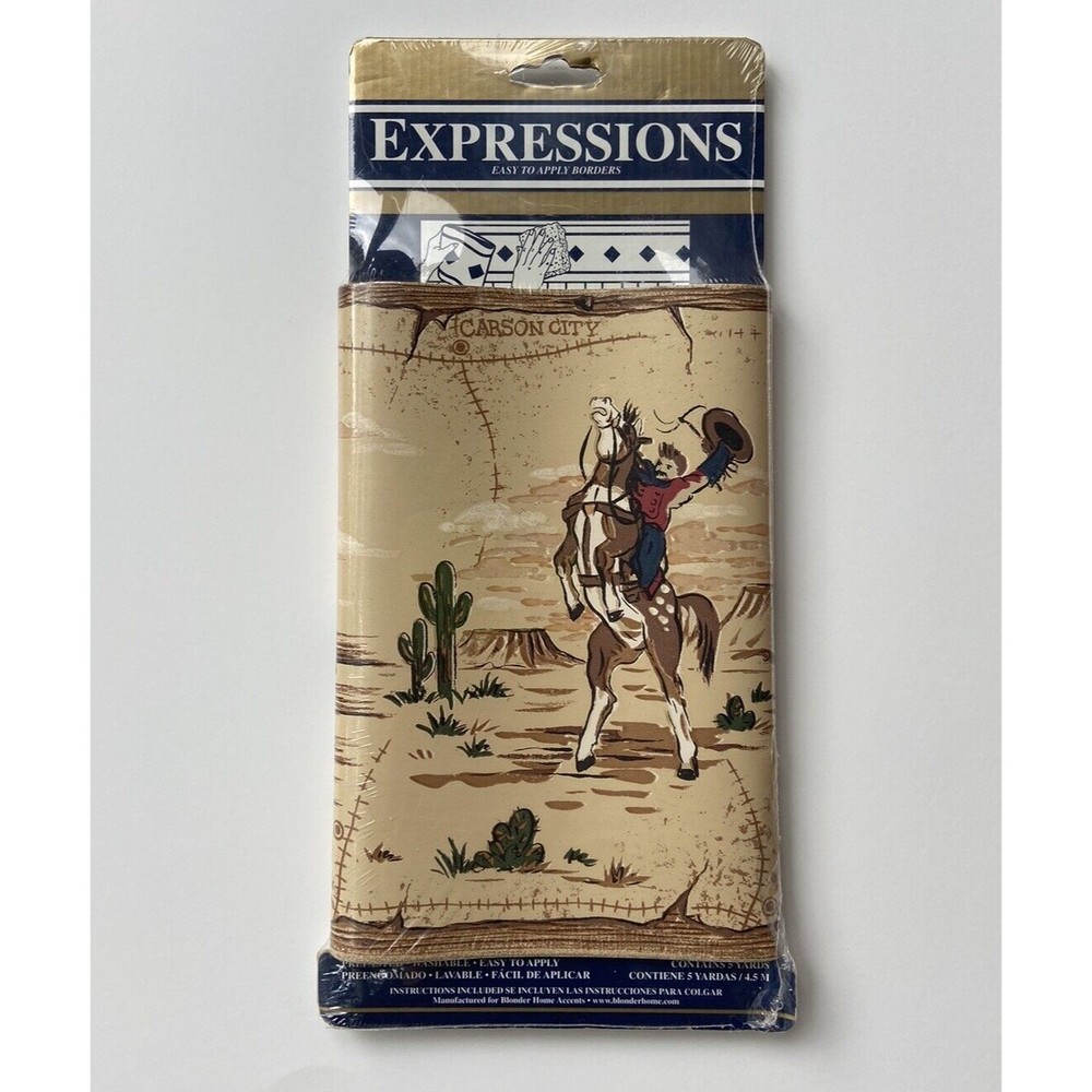 Expressions SB10276B Prepasted Wallpaper Border KIDS WESTERN 5 yds 1 Pack Cowboy